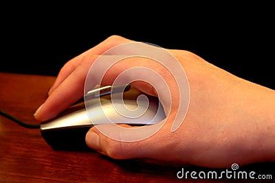 Using Computer Mouse Stock Photo