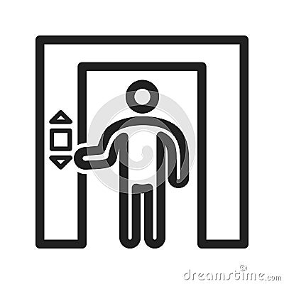 Using Elevator Vector Illustration