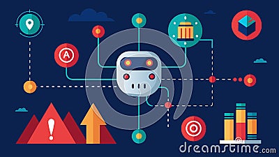 Using predictive analytics and historical data the AI system could anticipate potential chokepoints and proactively Vector Illustration