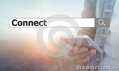 Using text search. connect Stock Photo