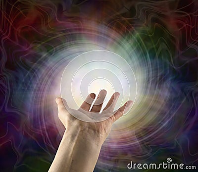 Using Vortex Distant Healing to focus and send energy Stock Photo