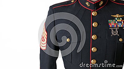 USMC Dress Blues Uniform Stock Photo