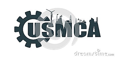 USMCA - United States Mexico Canada Agreement Vector Illustration