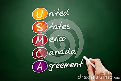 USMCA - United States Mexico Canada Agreement Stock Photo