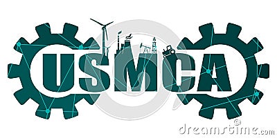 USMCA - United States Mexico Canada Agreement Vector Illustration