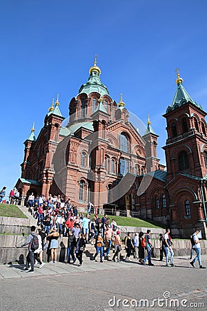 Uspenski Cathedral Uspenskin katetraali - Orthodox Church in Helsinki, Finland Editorial Stock Photo