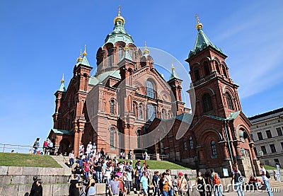 Uspenski Cathedral Uspenskin katetraali - Orthodox Church in Helsinki, Finland Editorial Stock Photo