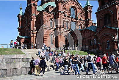 Uspenski Cathedral Uspenskin katetraali - Orthodox Church in Helsinki, Finland Editorial Stock Photo