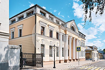 Uspensky Lane, view of the former mansion of General and prominent public figure N.N. Muravyov, 19th century, landmark Editorial Stock Photo