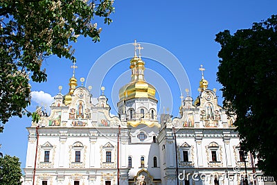 Uspensky temple. Pecherskaya Lavra - Kiev Stock Photo