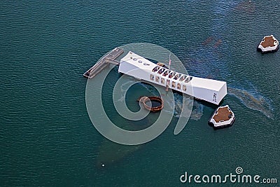 USS Arizona Memorial in Pearl Harbor Honolulu Hawaii Editorial Stock Photo