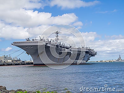 USS John C. Stennis on August 5, 2016 in Pearl Harbor Editorial Stock Photo