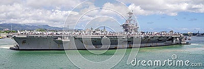 USS John C. Stennis on August 5, 2016 in Pearl Harbor Editorial Stock Photo
