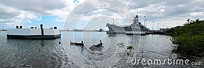 USS Missouri Battleship - USS Maryland Wreckage Stock Photo