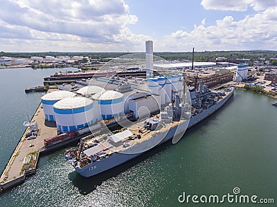 USS Salem CA-139 heavy cruiser, Quincy, MA, USA Editorial Stock Photo