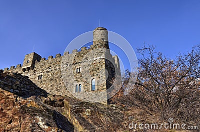 Ussel fraction of Chatillon, Valle d`Aosta, Italy 11 February 2018 Stock Photo