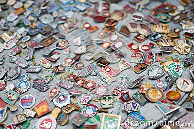 USSR badges Editorial Stock Photo