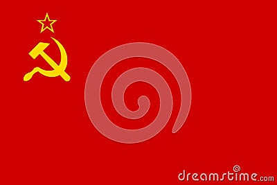 USSR flag illustration background red yellow hammer sickle CCCP Cartoon Illustration