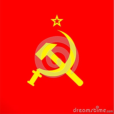 Ussr sickle and hammer soviet russia union symbol Vector Illustration