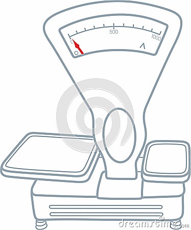 USSR typical trade scales. Vector Illustration