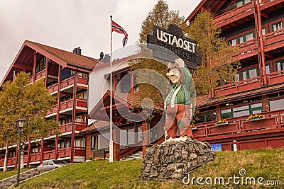 Ustaoset Resort at the Ustevatn lake in the municipality of Hol, Buskerud county, Norway Editorial Stock Photo