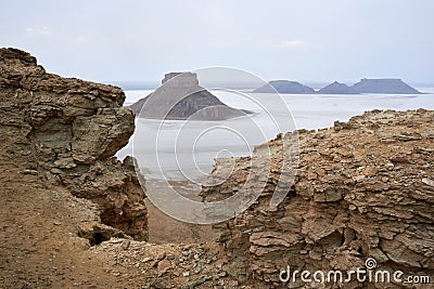 On the Ustyurt Plateau. Karyndzharyk hollow. Stock Photo