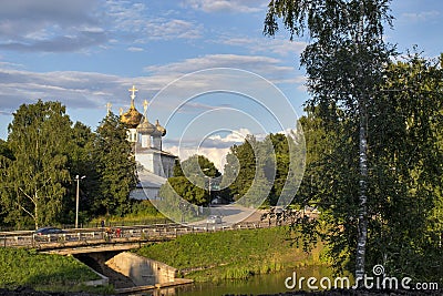 Ustyuzhna, town and the administrative center of Ustyuzhensky District in Vologda Oblast, Russia, Cathedral of the Nativit Stock Photo