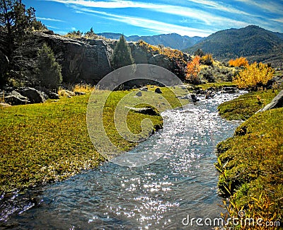 Utah Canyon Hiking Trail towards the Wasatch Mountains Stock Photo