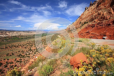 Utah Highway 95 along Comb Ridge Stock Photo