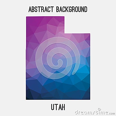 Utah map in geometric polygonal,mosaic style. Vector Illustration