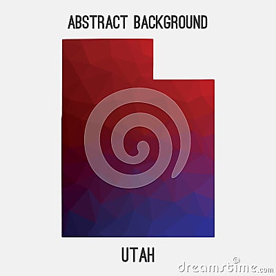Utah map in geometric polygonal,mosaic style. Cartoon Illustration