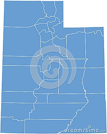 Utah State by counties Vector Illustration