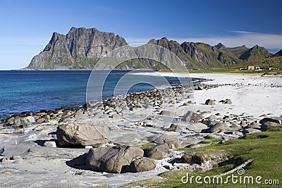 Utakleiv Beach, Lofoten Islands, Norway, Scandinav Stock Photo