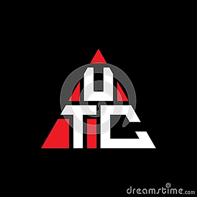 UTC triangle letter logo design with triangle shape. UTC triangle logo design monogram. UTC triangle vector logo template with red Vector Illustration