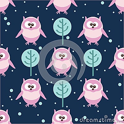 Ute cartoon owls Vector Illustration