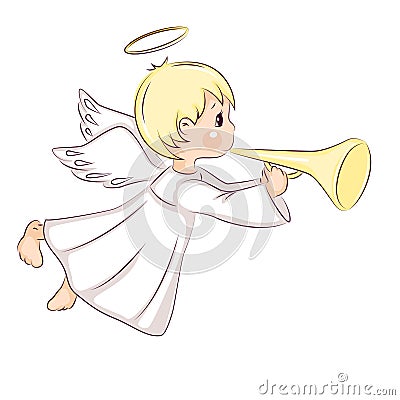 Ð¡ute Christmas Angel. Vector Illustration