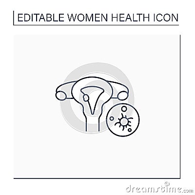 Uterine cancer line icon Vector Illustration