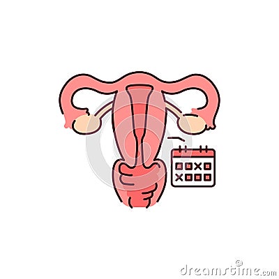 Uterine myoma color line icon. Gynecology problem Vector Illustration
