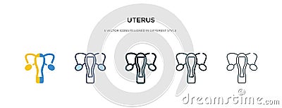 Uterus icon in different style vector illustration. two colored and black uterus vector icons designed in filled, outline, line Vector Illustration