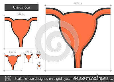 Uterus line icon. Vector Illustration