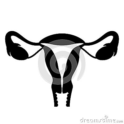 Uterus silhouette icon Vector Illustration