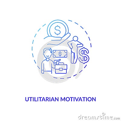 Utilitarian motivation concept icon Vector Illustration