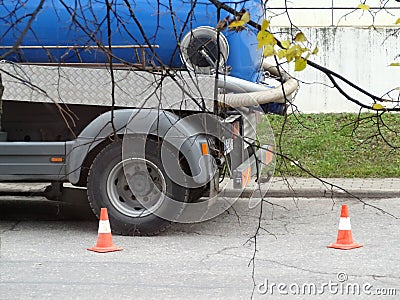 Utility machine for cleaning urban waste water Stock Photo