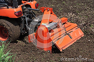 Utility Tractor With Tiller Stock Photo