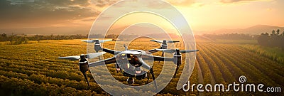 Utilize drones equipped with sensors and cameras to monitor crop health, detect diseases, and optimize planting patterns Stock Photo