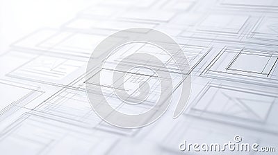 Sleek wireframe design concept featuring soft grid lines and transparent elements for modern digital branding ideas Stock Photo