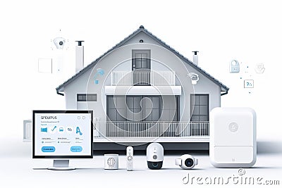 Utilize smart home technologies for monitoring and encrypted network security, ensuring protective measures and access control. Cartoon Illustration