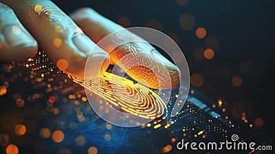 Utilizing advanced biometric technology mobile payment systems ensure secure and seamless transactions with just the Stock Photo