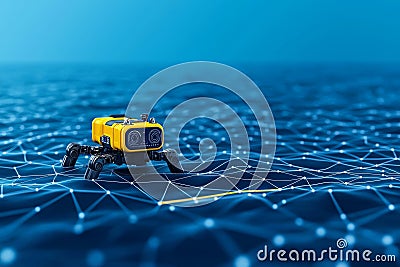 Utilizing data from ocean sensors, an AI-driven system monitors and predicts marine ecosystem health, supporting Stock Photo