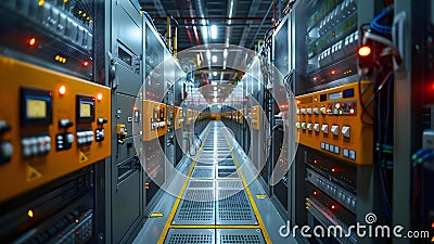 Utilizing Predictive Maintenance Algorithms to Monitor Data Center Equipment for Optimal Stock Photo